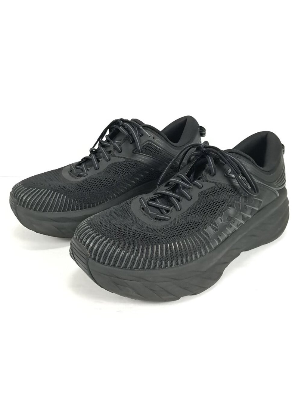 Hoka One One Bondi 7 Shoes Men 12 4E X-WIDE Black Athletic Sneakers 1117033 BBLC - Picture 2 of 14